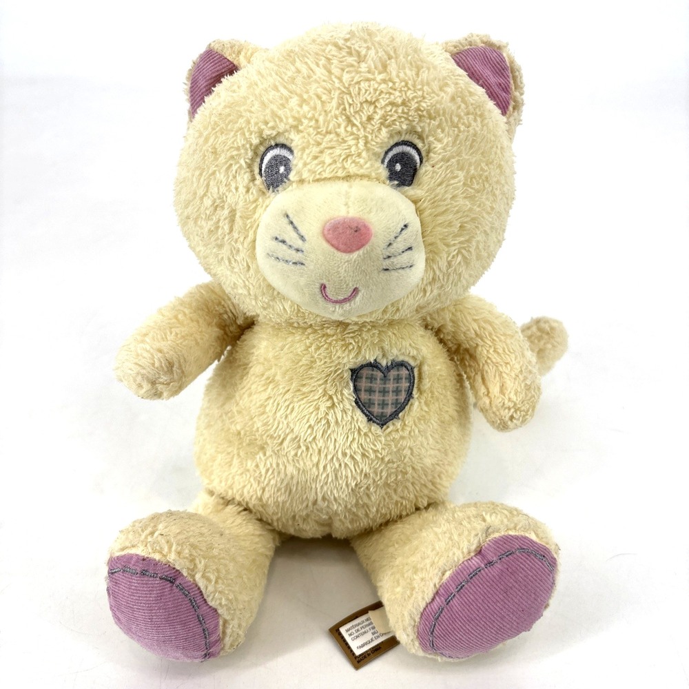 First & Main Yellow Kitty Cat Plush Lovey Plaid Heart Tender Friend‎ Ashley